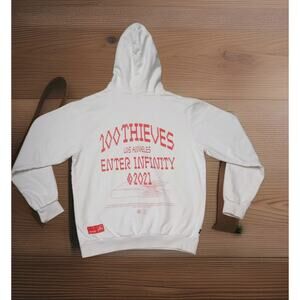 100 Thieves Enter Infinity Men’s XL White Hoodie Sweater 100% Cotton Made in USA
